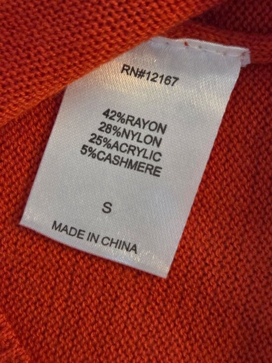 Laurie Felt Daisy Print V-Neck Orange Sweater Tunic Small Flower Power 70s Retro - Picture 8 of 12